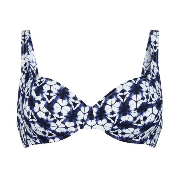 Producto sujetador bikini con aros estampado azul índigo copa I